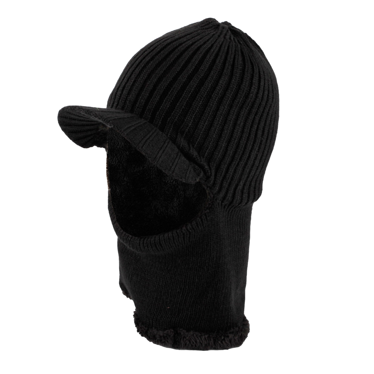 Winter Knit Visor Beanie Hat Fleece Face Mask Balaclavas – WITHMOONS