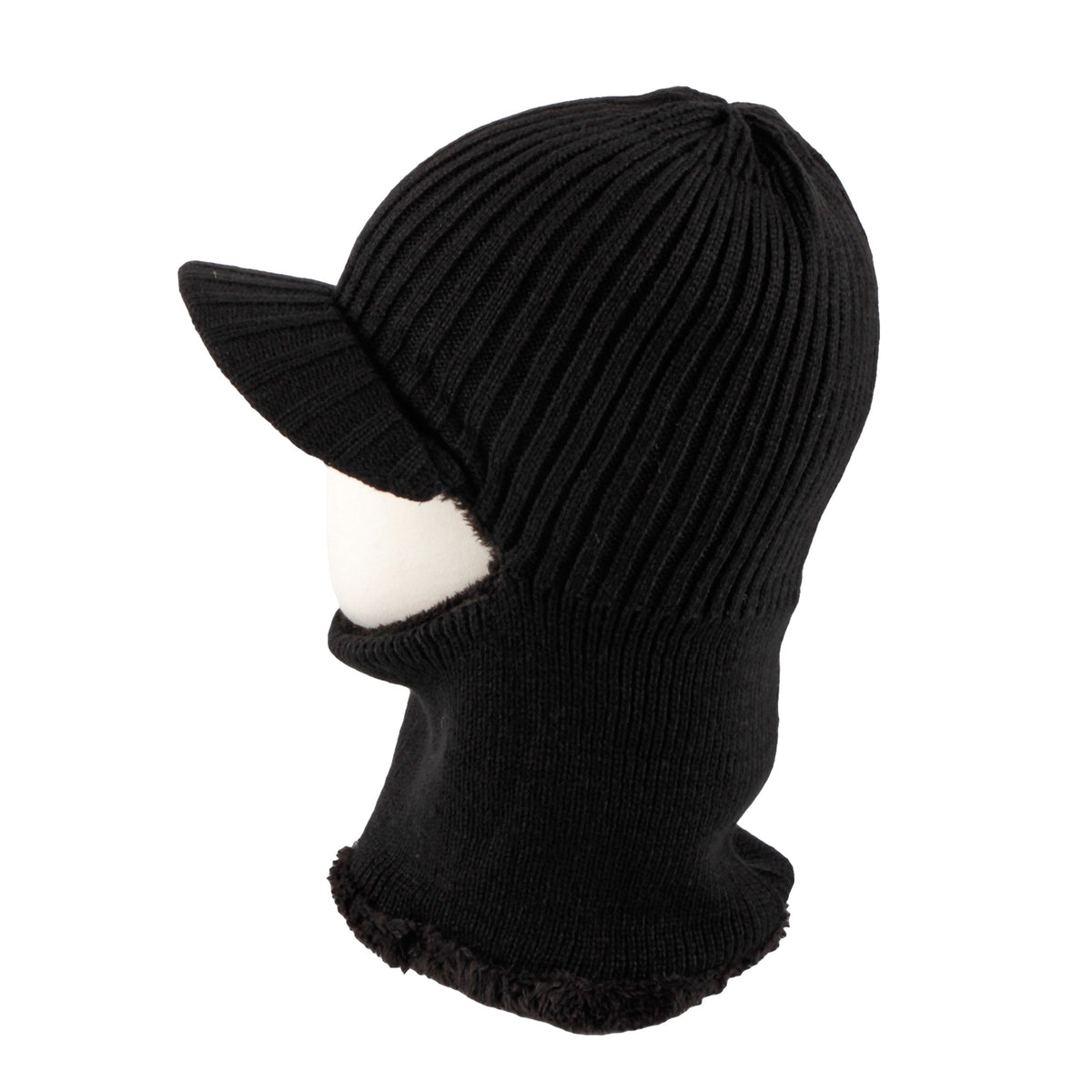 Winter Knit Visor Beanie Hat Fleece Face Mask Balaclavas – WITHMOONS
