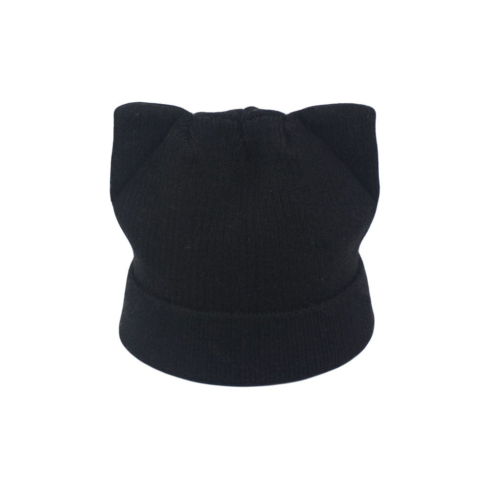 Crochet Hat Cat Ear Beanie Ribbed Knit Slouchy Beanie – WITHMOONS