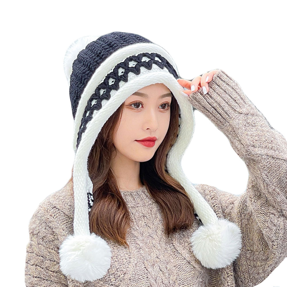 Oversized Pom Pom Knit Cuffed Winter Ski Snowboard Hat NWT Winter Knit Beanie Hat with Pom Pom – Warm Cuffed Slouch Ski  main image 4