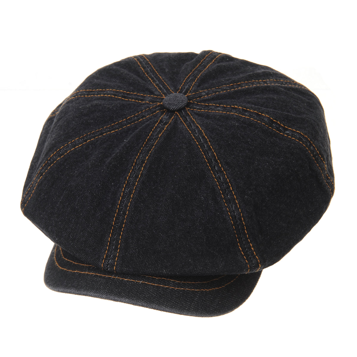 Baker Boy Flat Cap Stitchy Beret Washed Denim Jean Hat