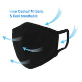 WITHMOONS 3PCS Cotton Face Mask Multiple Layers Cover Reusable Washable with Nose Bridge EU0304