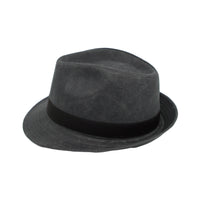 Vintage Fedora Hat Faux Leather Short Brim with Band GN61331