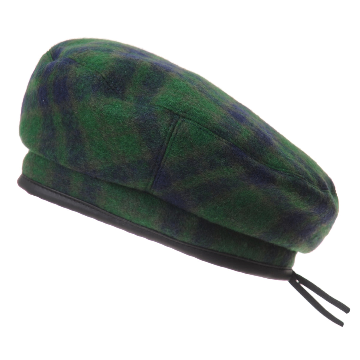 2271 Polyester Beret Hat Tartan Check Leather Sweatband Kr3781 WITHMOONS Acrylic Beret Hat Tartan Check Leather Sweatband  main image 3