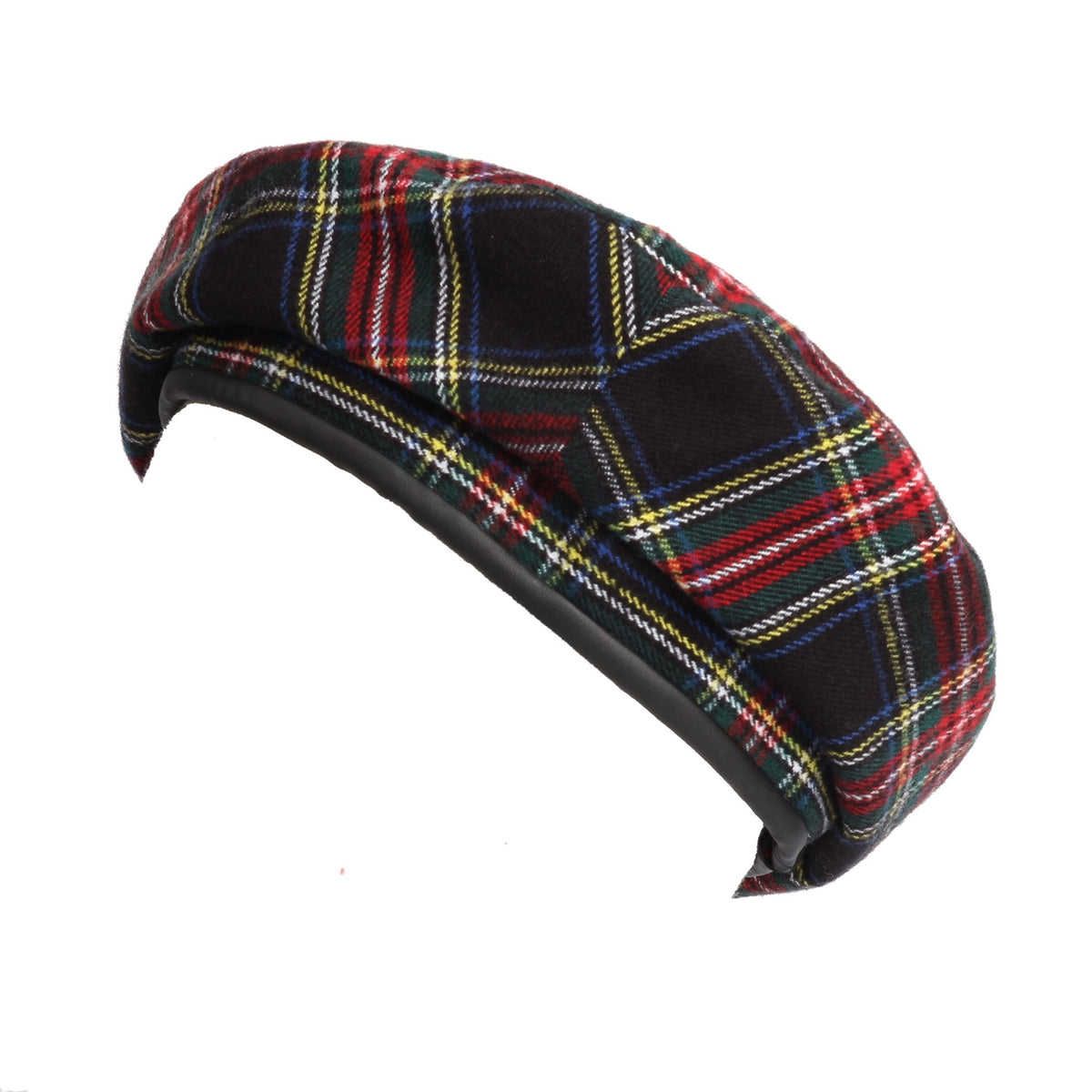3224 Wool Beret Hat Tartan Check Leather Sweatband Kr9539 (red) WITHMOONS Wool Beret Hat Tartan Check Leather Sweatband  main image 2