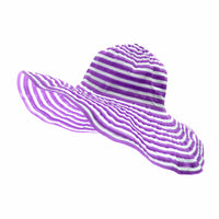 Women Foldable Light Swirl Striped Floppy Hat Beach Cap NC9718