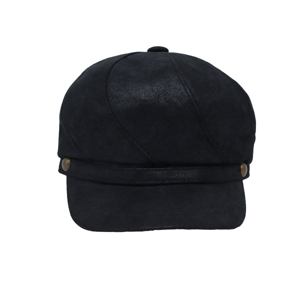 Newsboy Hat Cabbie Beret Driving Applejack Cap Faux Leather
