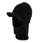 Winter Knit Visor Beanie Hat Fleece Face Mask Balaclavas