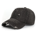 Vintage Cotton Denim Unisex Baseball Cap Casual Distressed Adjustable Dad Ball Hat