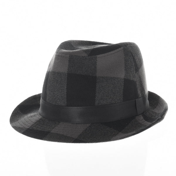 Wool Fedora Hat Glen Tartan Plaid Check Pattern