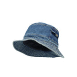 Denim Bucket Hat Pocket Fishing Travel Sun Washed Cap DWB1452