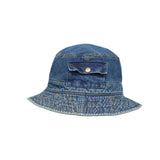 Denim Bucket Hat Pocket Fishing Travel Sun Washed Cap DWB1452