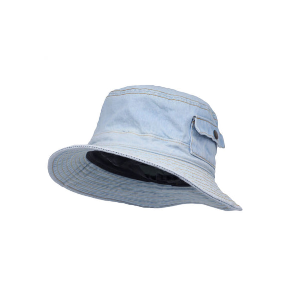 womens Washed Bucket Hat in Washed Blue Denim | UK womens Washed Bucket Hat in Washed Blue Denim | UK
