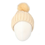 Fleece Twist Knit Pom Beanie Winter Hat Slouchy Cap DZP0017