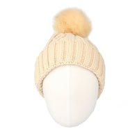 Fleece Twist Knit Pom Beanie Winter Hat Slouchy Cap DZP0017