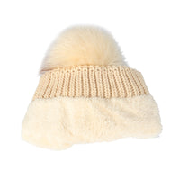 Fleece Twist Knit Pom Beanie Winter Hat Slouchy Cap DZP0017