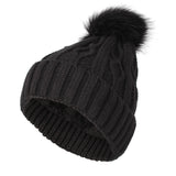 Fleece Twist Knit Pom Beanie Winter Hat Slouchy Cap DZP0017