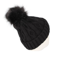 Fleece Twist Knit Pom Beanie Winter Hat Slouchy Cap DZP0017
