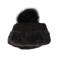 Fleece Twist Knit Pom Beanie Winter Hat Slouchy Cap DZP0017