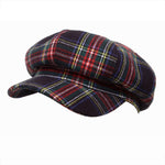 Newsboy Beret Hat Tartan Check Cool Cotton Golf Cap
