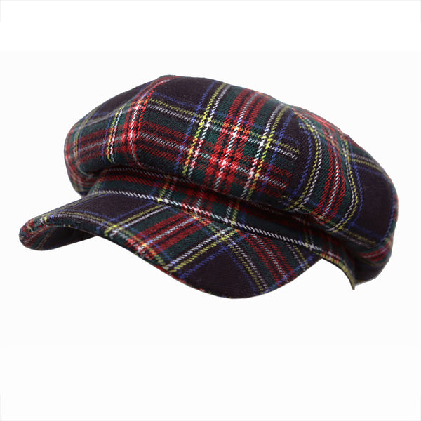 Newsboy Beret Hat Tartan Check Cool Cotton Golf Cap