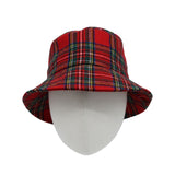 Polyester Plaid Tartan Bucket Fedora Hat Winter Check Cap HMB1299