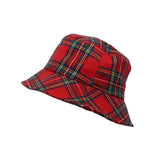 Polyester Plaid Tartan Bucket Fedora Hat Winter Check Cap HMB1299