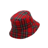 Polyester Plaid Tartan Bucket Fedora Hat Winter Check Cap HMB1299