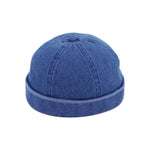 Brimless Denim Watch Cap Docker Hat Harbour Adjustable