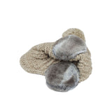 Winter Pom Knitted Cable Visor Earflaps Beanie Hat Mixed Color Skull Cap JDT1494