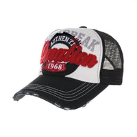Baseball Cap Vintage Style Mesh Distressed Washed Cotton Summer Dad Hat Trucker Cap Adjustable Star Patch For Men Women KR1185