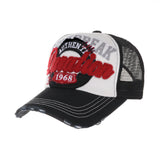 Baseball Cap Vintage Style Mesh Distressed Washed Cotton Summer Dad Hat Trucker Cap Adjustable Star Patch For Men Women KR1185