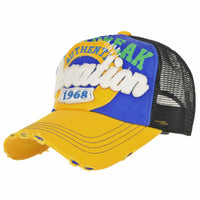 Baseball Cap Vintage Style Mesh Distressed Washed Cotton Summer Dad Hat Trucker Cap Adjustable Star Patch For Men Women KR1185