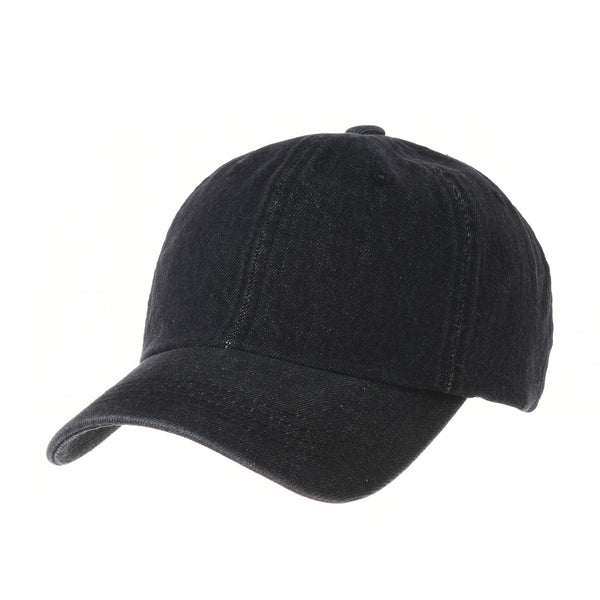 Denim Baseball Cap Plain Washed Low Profile Stitch