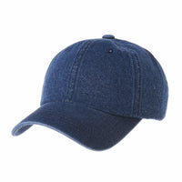 Denim Baseball Cap Plain Washed Low Profile Stitch KR1615
