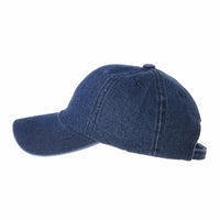 Denim Baseball Cap Plain Washed Low Profile Stitch KR1615