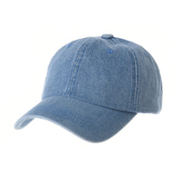 Denim Baseball Cap Plain Washed Low Profile Stitch KR1615
