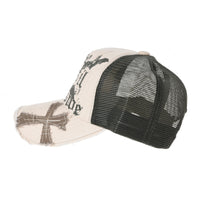 Baseball Cap Bats Cross Meshed Distressed Trucker Hat KR1644
