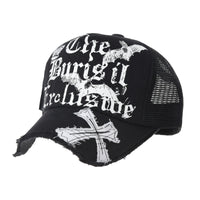 Baseball Cap Bats Cross Meshed Distressed Trucker Hat KR1644
