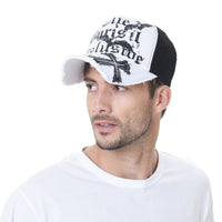 Baseball Cap Bats Cross Meshed Distressed Trucker Hat KR1644