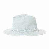 Denim Fedora Hat Plain Stitch Washed Short Wide Brim Panama Hat KR61009
