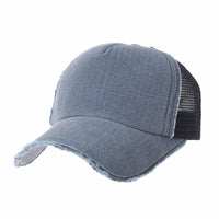 Baseball Cap Vintage Meshed Distressed Cotton Dad Hat Trucker Hat For Men