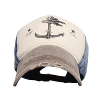 Vintage Washed Mens Baseball Cap Pirate Ships Hat KZ10034