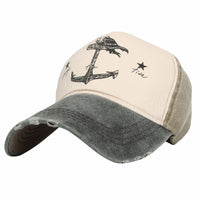 Vintage Washed Mens Baseball Cap Pirate Ships Hat KZ10034