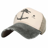 Vintage Washed Mens Baseball Cap Pirate Ships Hat KZ10034