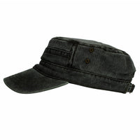 Vintage Cadet Cap Washed Cotton Military Style Hats KZ40037