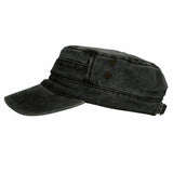 Vintage Cadet Cap Washed Cotton Military Style Hats KZ40037