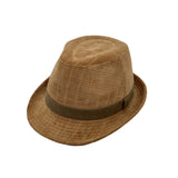 Check Pattern Corduroy Fedora Hat Classic Trilby Short Brim