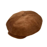 Corduroy Baker Boy Cap Simple Plain Beret Cotton Ivy Newsboy Hat LDG1465