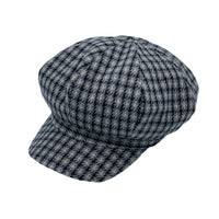 Houndstooth Newsboy Cap - Wool 8 Panel Cabbie Baker Boy Hat Plaid Check Beret LDG1565